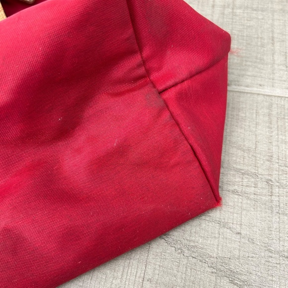 Longchamp Le Pliage Small Satchel Bag – Red/Leather Trim - Picture 7 of 8